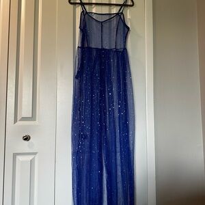 Blue Sheer Rave Style Dress